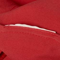 Pre Owned Emporio Armani Coral Red Crepe Button Front Top M