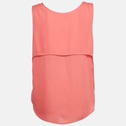 Pre Owned Emporio Armani Pink Silk Sleeveless Tank Top L