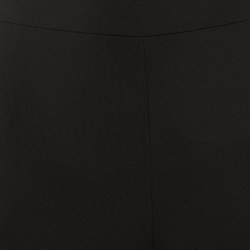 Pre Owned Emporio Armani Black Crepe Regular Fit Pants M