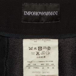 Pre Owned Emporio Armani Black Crepe Regular Fit Pants M