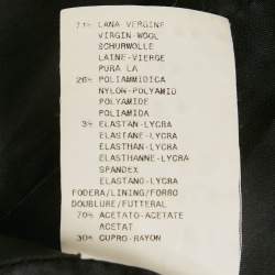 Pre Owned Emporio Armani Black Wool Mid-Length Coat L