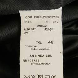 Pre Owned Emporio Armani Black Wool Mid-Length Coat L