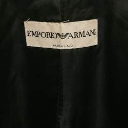 Pre Owned Emporio Armani Black Wool Mid-Length Coat L