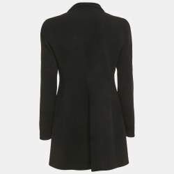 Pre Owned Emporio Armani Black Wool Mid-Length Coat L