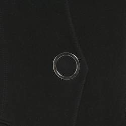 Pre Owned Emporio Armani Black Wool Mid-Length Coat L