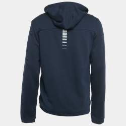 Pre Owned Emporio Armani Navy Blue Jersey Zip-Up Jacket XL 