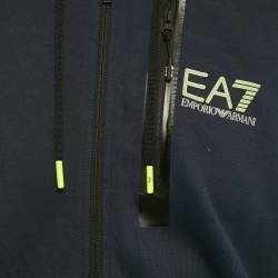Pre Owned Emporio Armani Navy Blue Jersey Zip-Up Jacket XL 