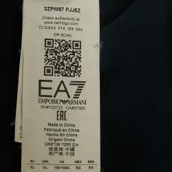 Pre Owned Emporio Armani Navy Blue Jersey Zip-Up Jacket XL 