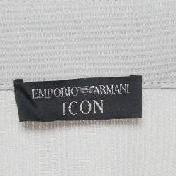 Pre Owned Emporio Armani Icon Grey Crepe Candy Top & Palazzo Trousers Set M  