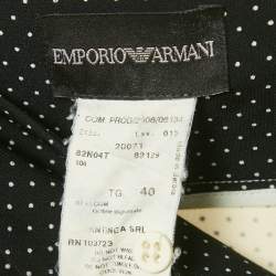 مملوكة مسبقًا تنورة إمبوريو أرماني منقطة بيضاء/سوداء كريب دراب مقاس صغير - سمول