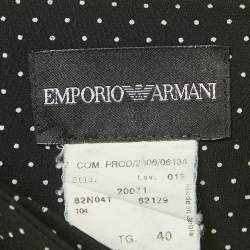 مملوكة مسبقًا تنورة إمبوريو أرماني منقطة بيضاء/سوداء كريب دراب مقاس صغير - سمول