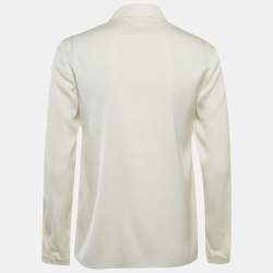 Pre Owned Emporio Armani Cream Silk Shirt S