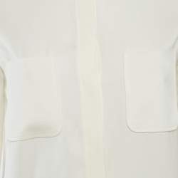 Pre Owned Emporio Armani Cream Silk Shirt S