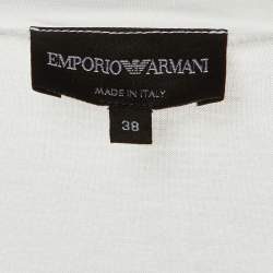 Pre Owned Emporio Armani White Backstage Print Cotton Crew Neck T-Shirt S