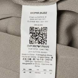 Pre Owned Emporio Armani Beige Crepe Adjustable Hem Trousers L 