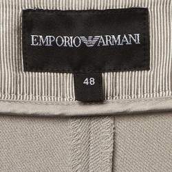Pre Owned Emporio Armani Beige Crepe Adjustable Hem Trousers L 