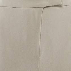 Pre Owned Emporio Armani Beige Crepe Adjustable Hem Trousers L 