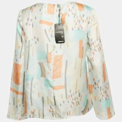 Pre Owned Emporio Armani Multicolor Printed Silk Blouse M