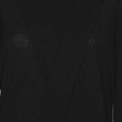 Pre Owned Emporio Armani Black Stretch Knit Embellished Cardigan S