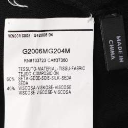 Pre Owned Emporio Armani Black Stretch Knit Embellished Cardigan S