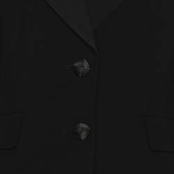 Pre Owned Emporio Armani Black Crepe Single Breasted Blazer S