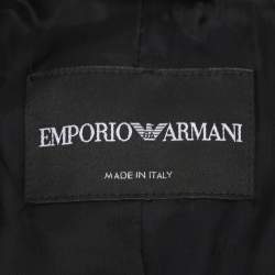 Pre Owned Emporio Armani Black Crepe Single Breasted Blazer S