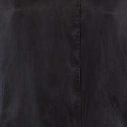 Pre Owned Emporio Armani Navy Blue Sateen Open Front Top M