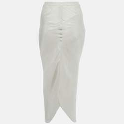 مملوكة مسبقًا تنورة غير متماثلة حرير رمادي إمبريو أرماني مقاس صغير