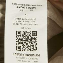 Pre Owned جمبسوت إمبريو أرماني حرير بطبعة زهور بيج مع حزام مقاس صغير  - سمول