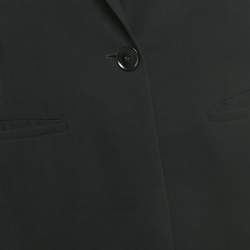 مملوكة مسبقًا بليزر إمبوريو أرماني كريب مطاطي خصر أسود مقاس صغير (سمول)