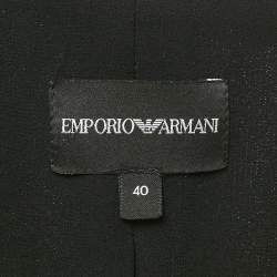 مملوكة مسبقًا بليزر إمبوريو أرماني كريب مطاطي خصر أسود مقاس صغير (سمول)