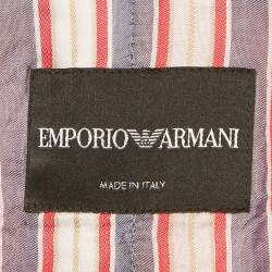Pre Owned Emporio Armani Pink Basket Weave Jacket S