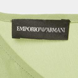 مملوكة مسبقًا فستان أمبريو أرماني أخضر من الحرير بتفاصيل جانبية مقاس صغير (سمول)