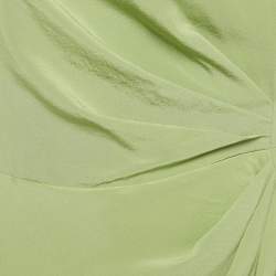 مملوكة مسبقًا فستان أمبريو أرماني أخضر من الحرير بتفاصيل جانبية مقاس صغير (سمول)