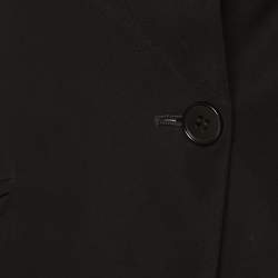 مملوكة مسبقًا Emporio Armani Black Crepe Ruffled Sleeve Blazer S