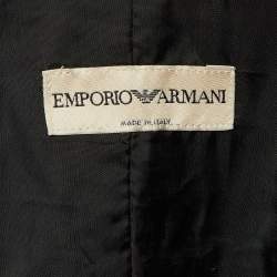 مملوكة مسبقًا Emporio Armani Black Crepe Ruffled Sleeve Blazer S