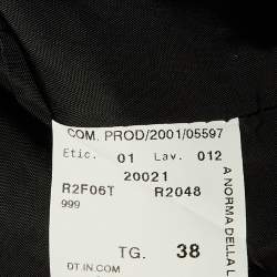 مملوكة مسبقًا Emporio Armani Black Crepe Ruffled Sleeve Blazer S