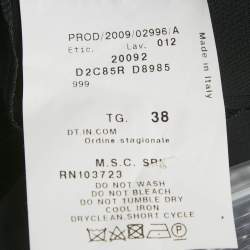 Pre Owned قميص شيفون مطرز بالخرز أسود من إيمبريو أرماني شبه شفاف مقاس صغير (سمول)