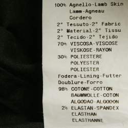 مملوكة مسبقًا Emporio Armani Black Lamb Leather Biker Jacket S