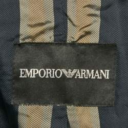 مملوكة مسبقًا جاكيت بايكر جلد حمل أسود أمبريو أرماني مقاس صغير - سمول