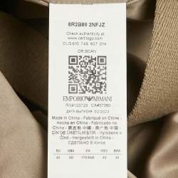 Pre Owned Emporio Armani Metallic Gold Synthetic Debossed Monogram Quilted Jacket L