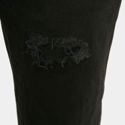 Pre Owned بنطلون جينز إمبريو أرماني أسود دينم مقاس كبير - محيط الخصر 30 بوصة