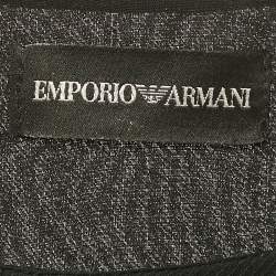 Pre Owned Emporio Armani Black Silk Cropped Top S