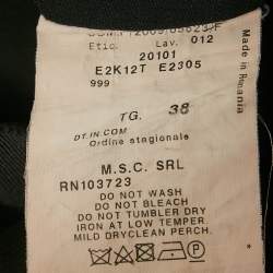 Pre Owned Emporio Armani Black Silk Cropped Top S