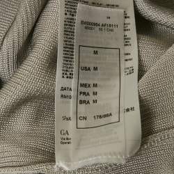 Pre Owned Emporio Armani Grey Logo Detail Fisherman’s Rib Jumper M