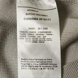 Pre Owned Emporio Armani Grey Logo Detail Fisherman’s Rib Jumper M