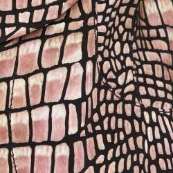 Pre Owned Emporio Armani Pink Snake Embossed Leather Jacket M