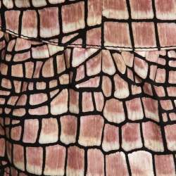 Pre Owned Emporio Armani Pink Snake Embossed Leather Jacket M