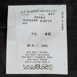 مملوكة مسبقًا جاكت أمبريو أرماني جلد مخملي أسود بزخارف زهرية مقاس صغير (سمول)