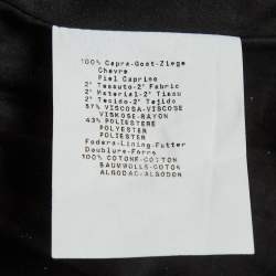 مملوكة مسبقًا جاكت أمبريو أرماني جلد مخملي أسود بزخارف زهرية مقاس صغير (سمول)